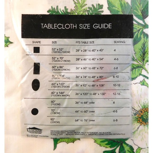 Sunweave Celebration Poinsettia Tablecloth 70 inch Round Permanent Press - Picture 4 of 5